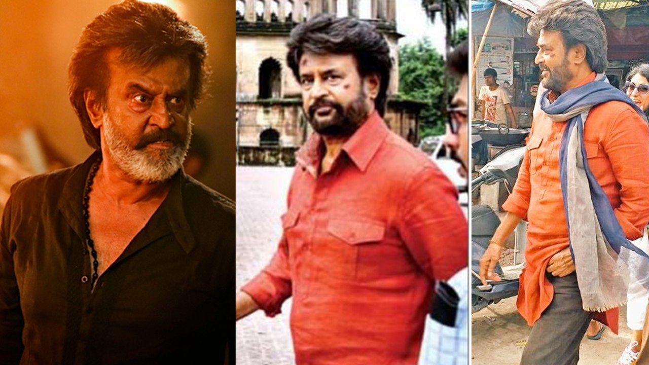 நடிகர் ரஜினிகாந்த் காவி உடையில் இருக்கும் புகைப்படம்