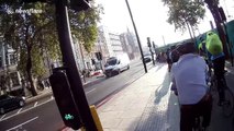 Lorry nearly ploughs into group of cyclists