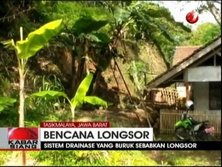 Sistem Drainase Buruk Sebabkan Longsor di Tasikmalaya
