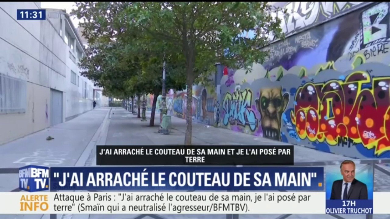 Attaque au couteau: "J'ai arraché le couteau de sa main et je l'ai posé par terre", raconte Smaïn qui est intervenu face à l'agresseur
