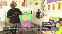 Kenyan artist Michael Soi is criticizing China's relationship with Africa through his collection of paintings at Nairobi's Circle Art Gallery.  The 74-piece col