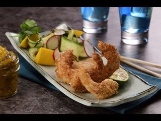 Camarones con Coco y Chutney de Mango