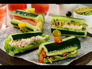 4 Sándwiches de Pepino | Cómo hacer sándwiches SIN PAN