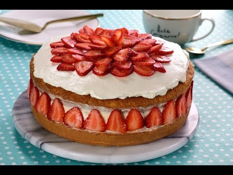 Pastel Helado de Vainilla con Fresas | POSTRE de helado de vainilla con FRESAS