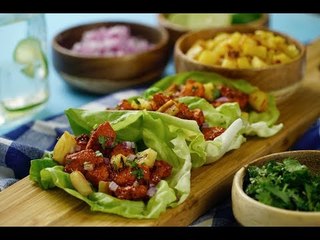 Tacos de Lechuga con Pollo al Pastor
