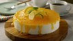 Cheesecake sin Horno con Espejo de Naranja | Pay de queso con salsa de Naranja