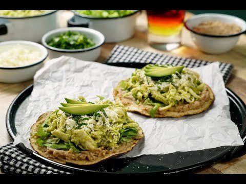 Tostadas de Pollo al Cilantro | Cómo hacer TOSTADAS de POLLO