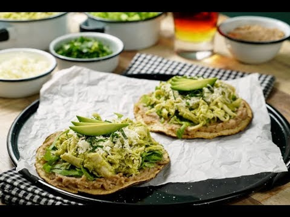 Tostadas de Pollo al Cilantro | Cómo hacer TOSTADAS de POLLO