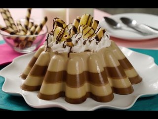 Gelatina de Plátano con Crema de Avellanas | Banana & Chocolate Gelatin Cake
