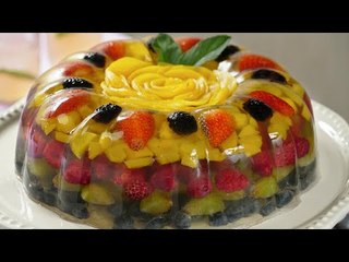 Gelatina Cristalina con Frutas | Gelatina Transparente con Frutas