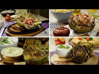 4 botanas con alcachofas