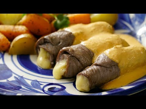 Rollitos de Carne Rellenos de Queso en Salsa de Jitomate