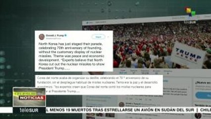 Celebra pdte. Trump que Norcorea no haya exhibido misiles en festejos