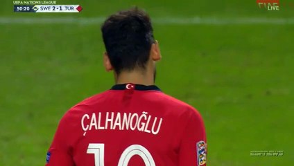 Hakan Calhanoglu Goal HD - Sweden 2-1 Turkey 10/09/2018