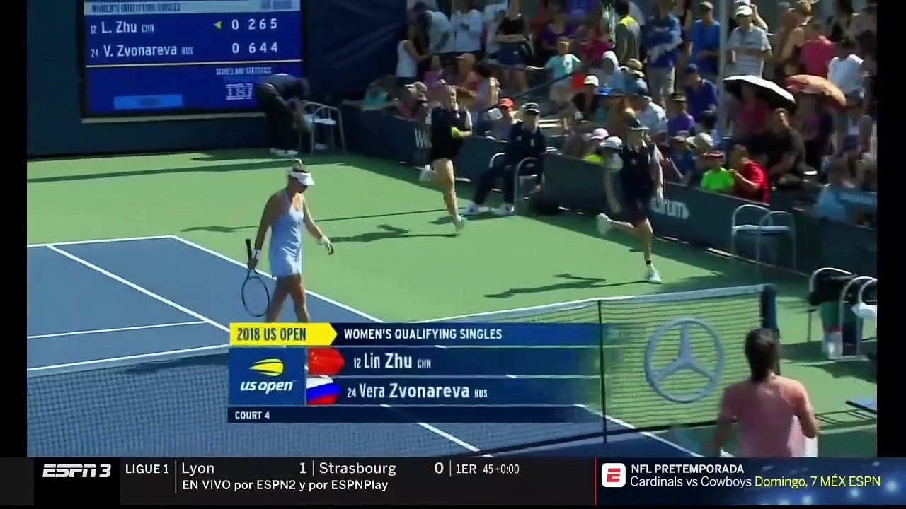 Vera Zvonareva vs Lin Zhu - US OPEN 2018 Tennis