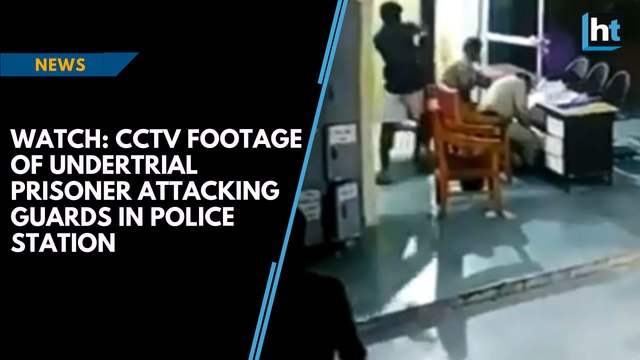 Watch: CCTV footage of undertrial prisoner attacking guards in police station