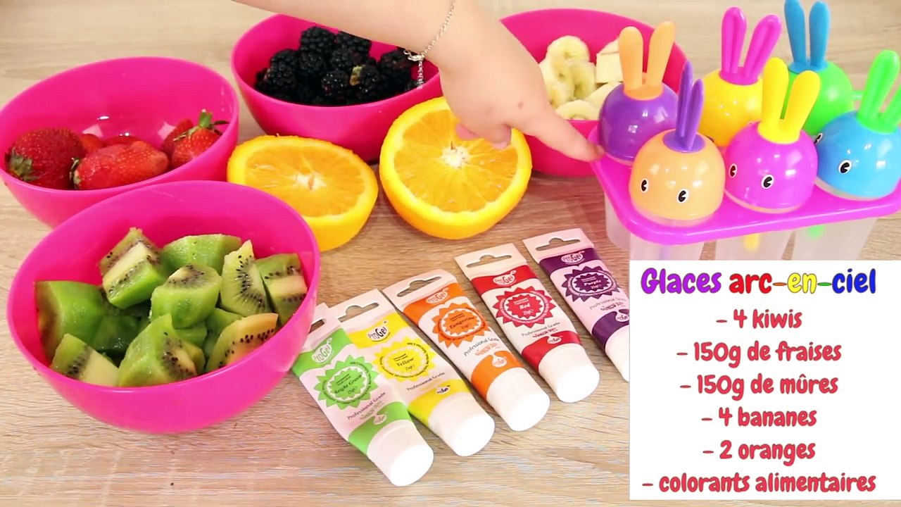 RECETTE GLACE ARC EN CIEL - GLACE AUX FRUITS SANS SUCRE - FACILE ET RAPIDE