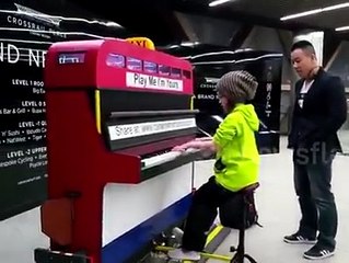 9-year-old wows Londoners with public piano Credit: Newsflare