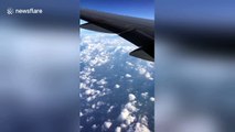 Passenger on plane films jet flying beneath it and it's faster than you think