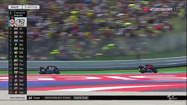 Romano Fenati appuie sur le frein dun adversaire