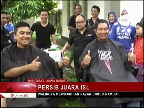Persib Juara, Ridwan Kamil Cukur Rambut