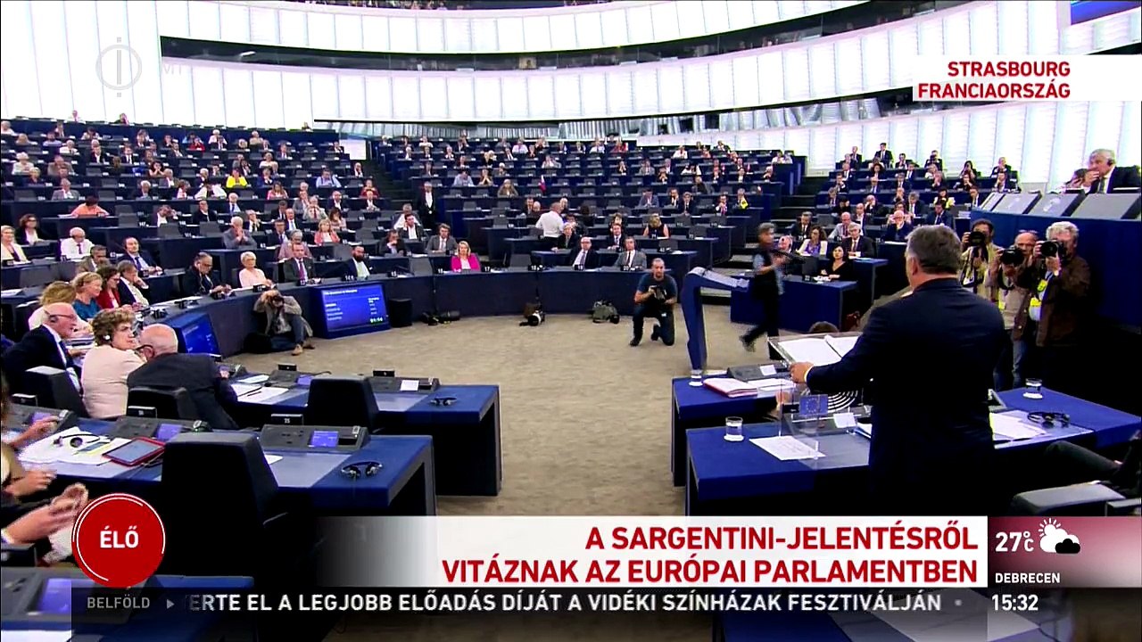 Orbán Viktor első, 7 perces beszéde a Sargentini jelentés vitáján Strasbourgban 2018.09.11