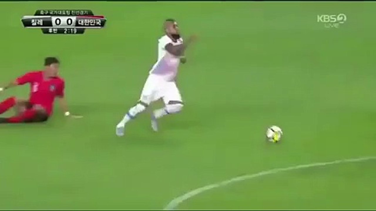 Heung-min 'sentou' Vidal e depois aplicou um 'túnel' do tamanho do Chile