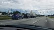 Cars queue up to depart North Carolina during Hurricane Florence evacuations