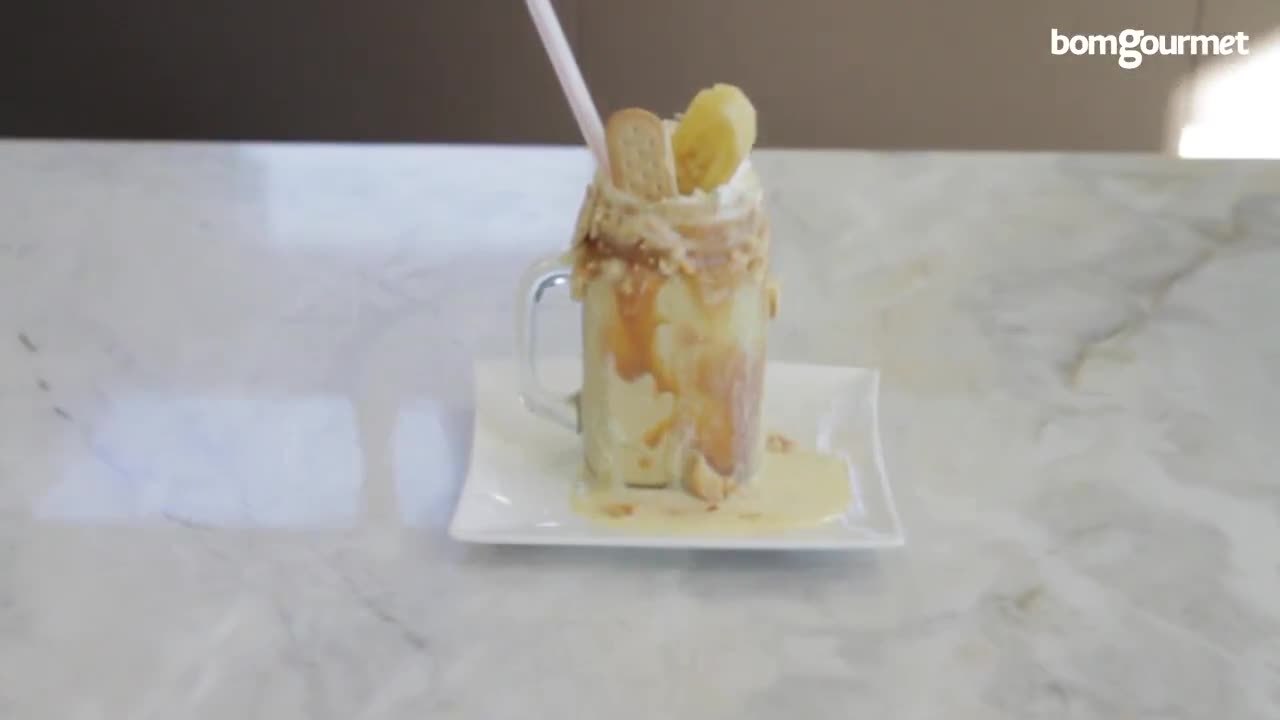 Receita de milkshake de banoffee