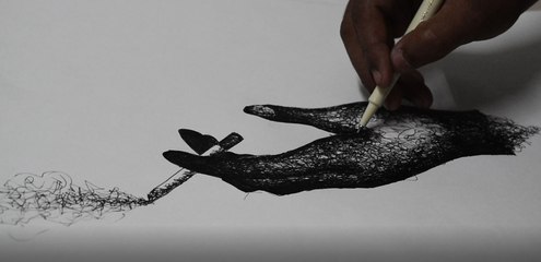 smoking hand sketch | timelapse