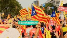 Catalans Create 'Sound Wave' During March for Independence in Barcelona