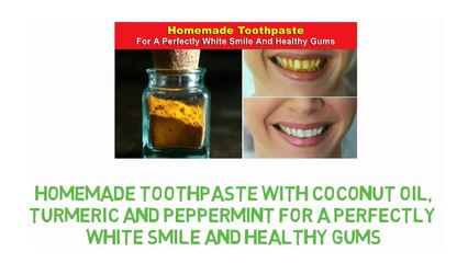 Homemade Toothpaste With Coconut Oil, Turmeric And Peppermint