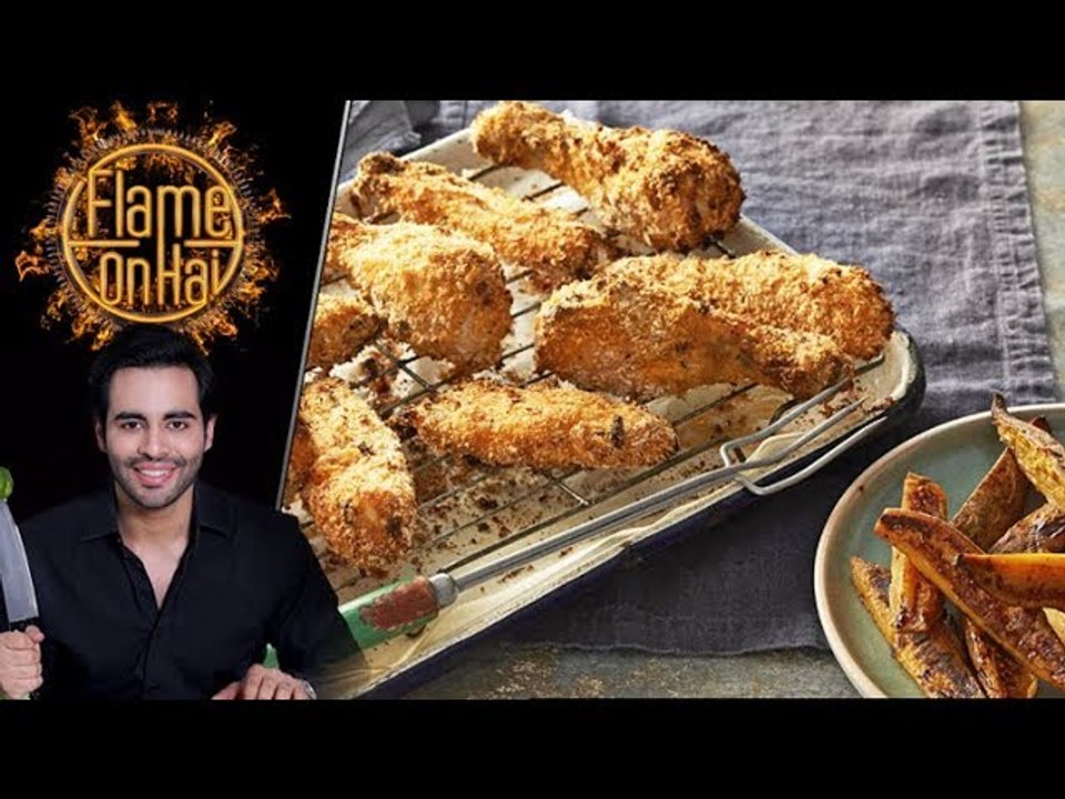 Fried Chicken With Baked Potato Slices Recipe by Chef Basim Akhund 10 April 2018