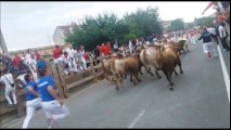Los tres encierros de Sangüesa en una mañana: así se han paseado los toros de Merino por las calles del pueblo