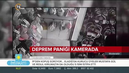 Deprem paniği kamerada
