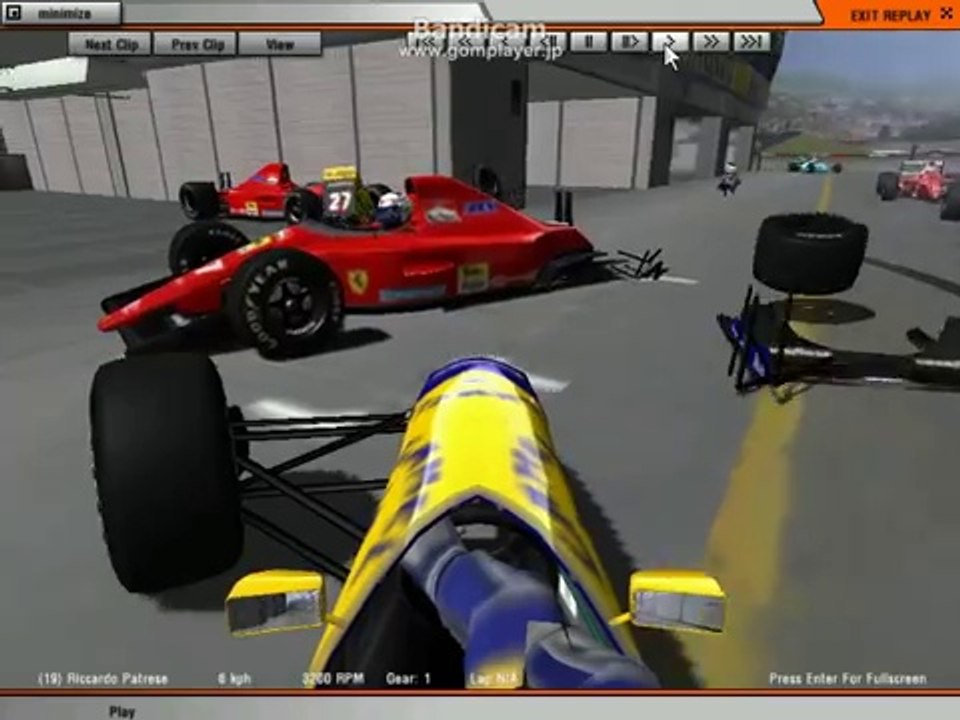 F1  91  imola  pit  crash  R.Patrese  rFactor