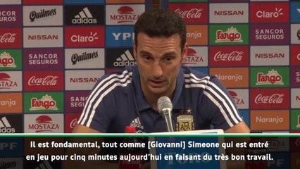 Argentine - Scaloni : "Le travail d'Icardi est fondamental"