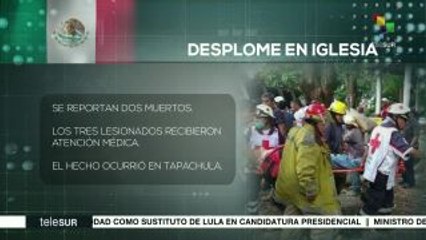 Deja dos muertos y 3 heridos desplome en iglesia de Chiapas
