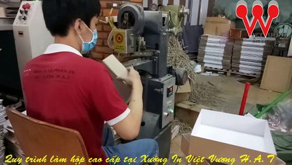 Quy trình làm hộp bánh trung thu bằng dây chuyền