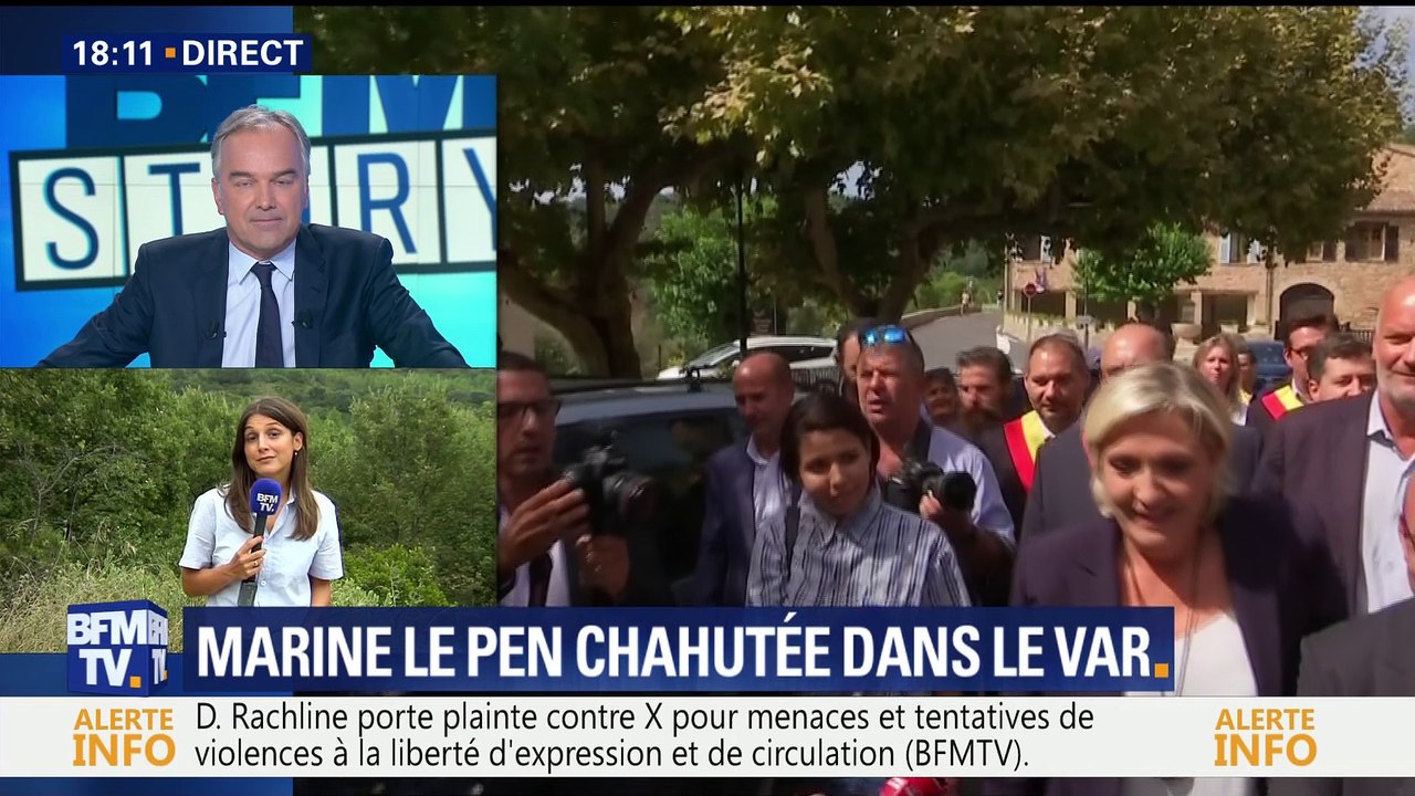 Marine Le Pen chahutée à Châteaudouble dans le Var