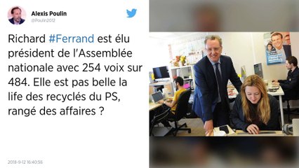 Richard Ferrand est élu président de l'Assemblée Nationale.