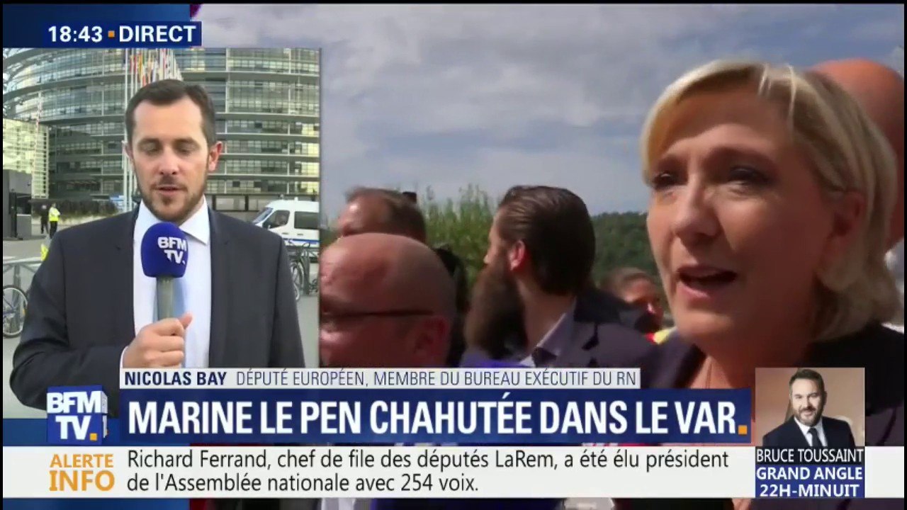 Marine Le Pen chahutée dans le Var: "Il s'agissait de militants d'extrême-gauche (...) un peu hargneux", défend Nicolas Bay