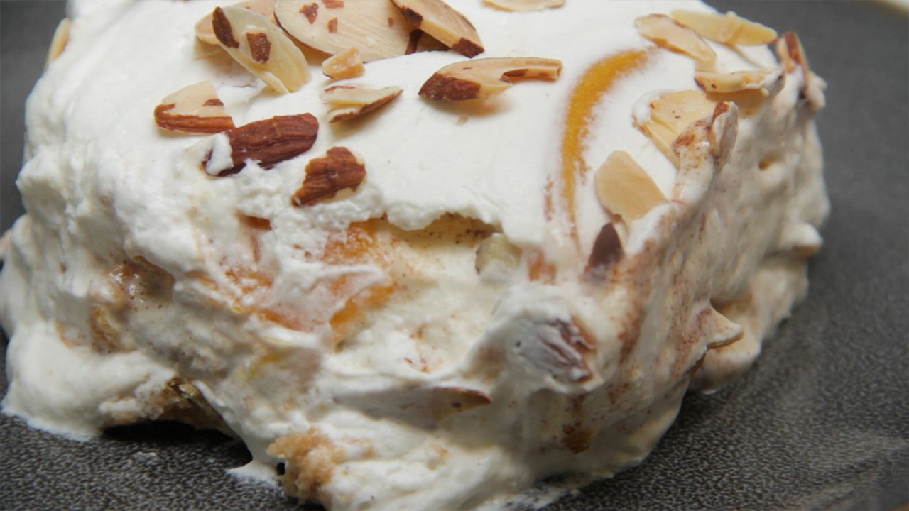 Peaches & Cream Dessert Lasagna