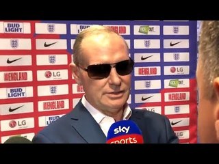 Paul Gascoigne At England v Switzerland - Interviews