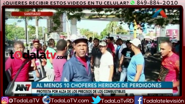 10 choferes heridos en protesta por alza de combustibles -antena 7-Video