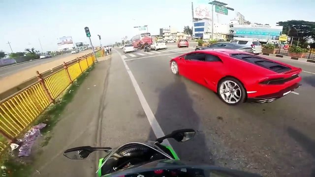 Cuando un lambo sabe que no puede contra una ZX10R Adrenaline top speed Beautifull ZX10R!!