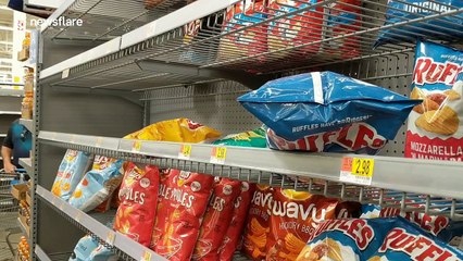 Video shows empty supermarket shelves as residents buy up supplies ahead of Florence landfall
