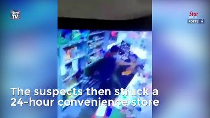 Cops hunting duo who went on 15-minute robbery spree