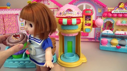 Baby doll Ice Cream shop and fruit juice surprise play