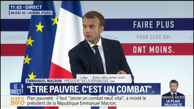Trop souvent on se réfugie derrière les chiffres mais à vous voir travailler, j'ai entendu et j'ai compris , affirme Macron en lançant son plan pauvreté